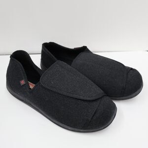 Lesvago Shoes Mens Size 9.5 Diabetic Slipper Adjustable Slip On Comfort Black